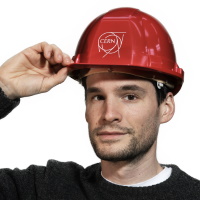 Casque de chantier CERN rouge