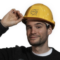 CERN hard hat yellow